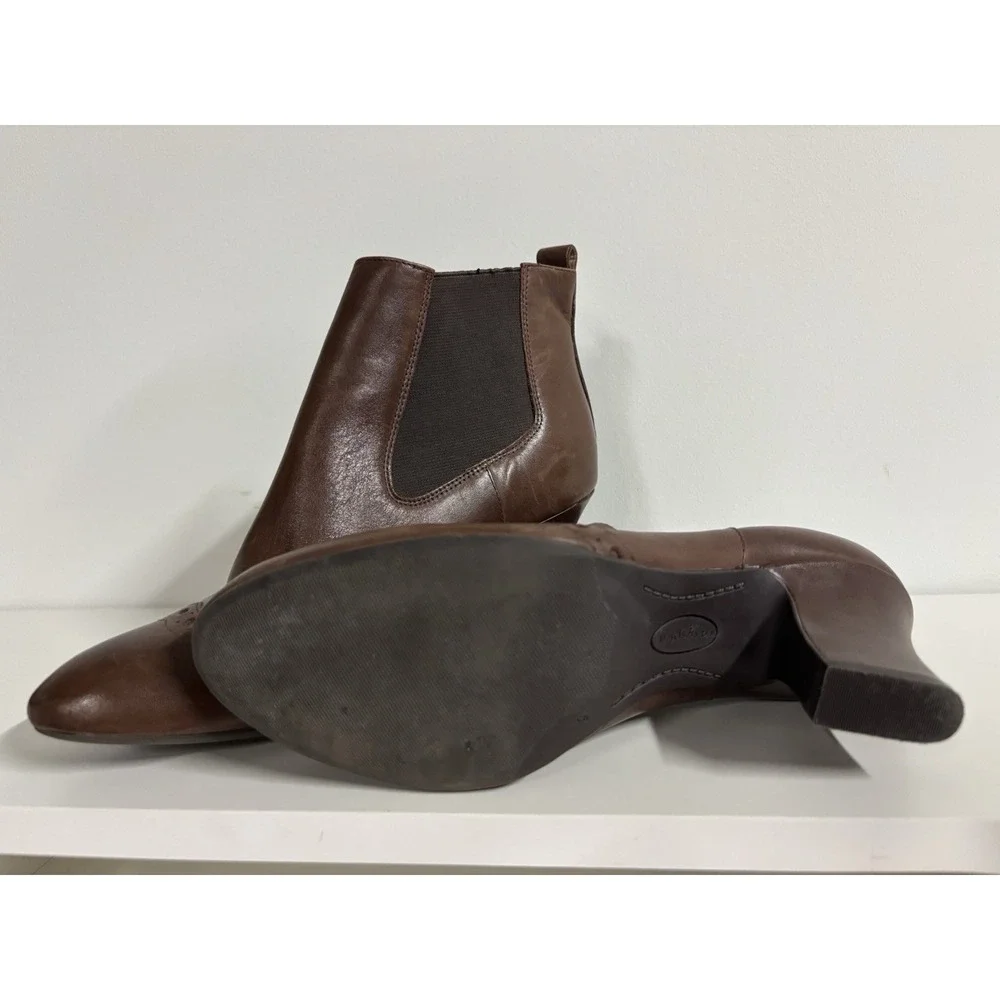 Easy Spirit Womens Brown Leather Eslemona Ankle Boots Almond Toe 9M Chelsea Boot